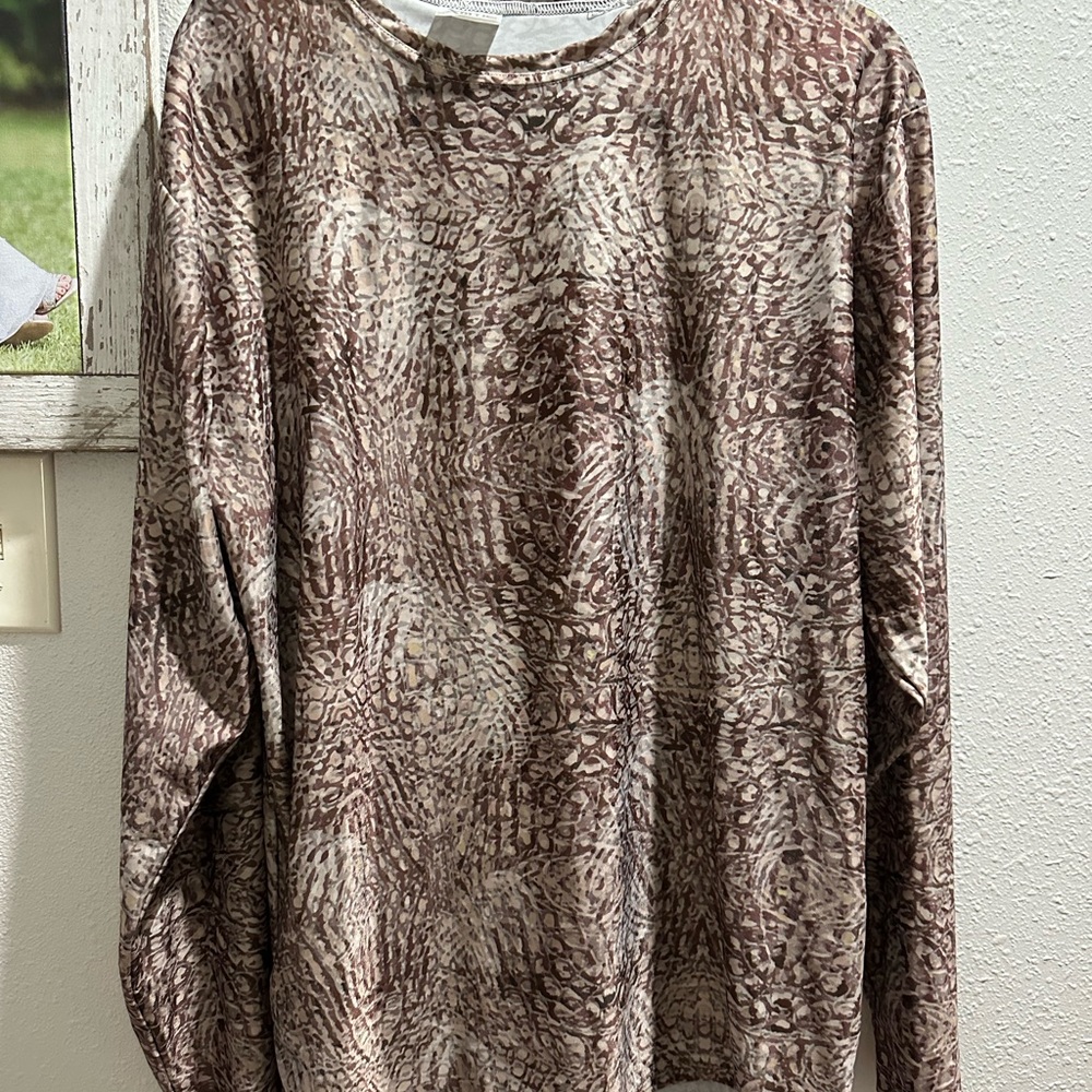 Xotic Camo Shirt Brown Patterned Long Sleeve Shirt
